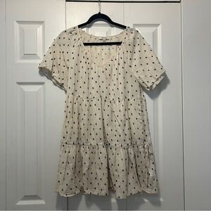 Madewell Cotton-Linen Lorelei Mini Dress in Clip Dot